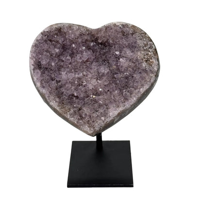 Agaat amethist klein hart op standaard #7