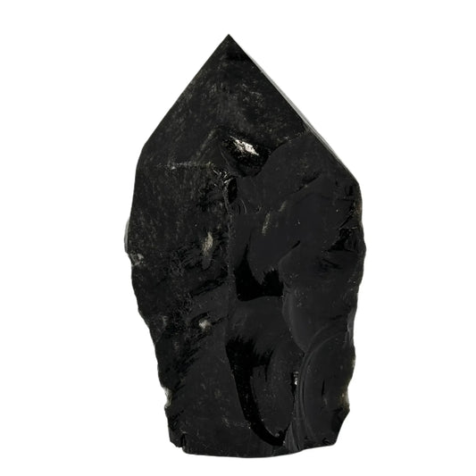 Zwarte obsidiaan top gepolijste punt #1