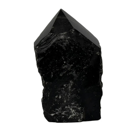 Zwarte obsidiaan top gepolijste punt #3