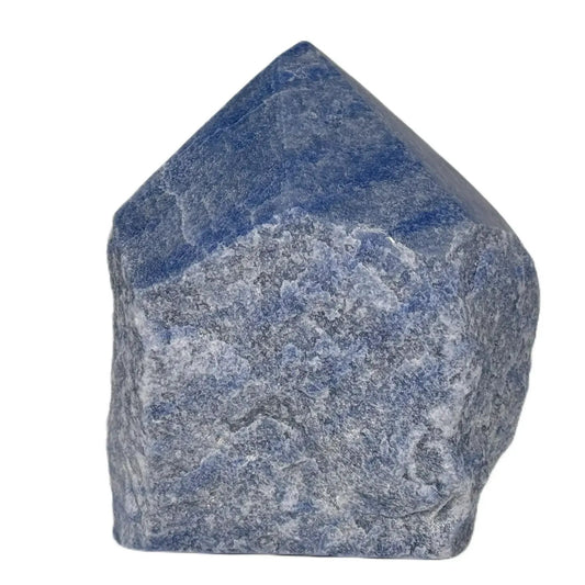 Blauwe kwarts top gepolijste punt #1