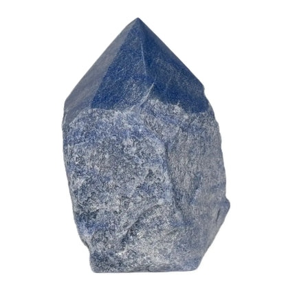 Blauwe kwarts top gepolijste punt #1