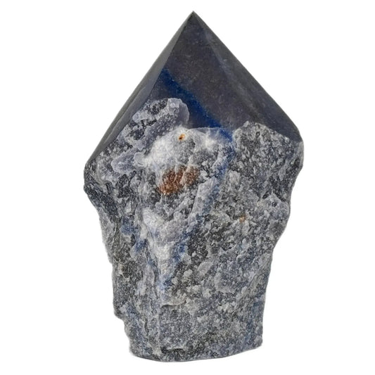 Blauwe kwarts top gepolijste punt #3