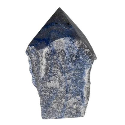 Blauwe kwarts top gepolijste punt #3
