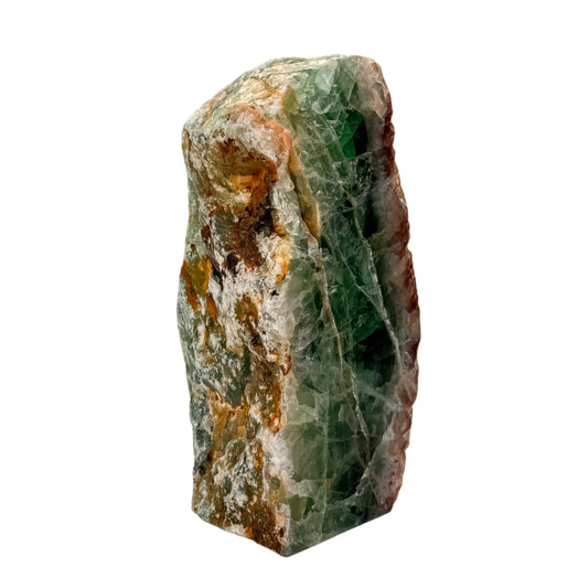 Fluorite verte - brute et polie - base taillée - 19 cm #1