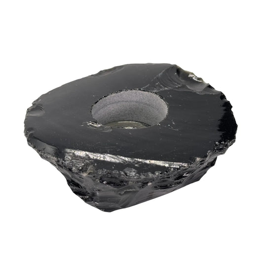 Bougie chauffe-plat en obsidienne noire brute #2