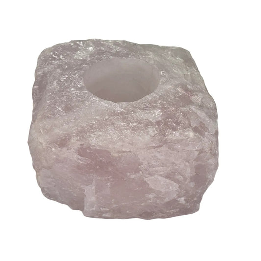 Bougie chauffe-plat en quartz rose brut #1