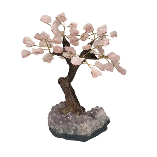 Arbre à pierres précieuses en quartz rose #1