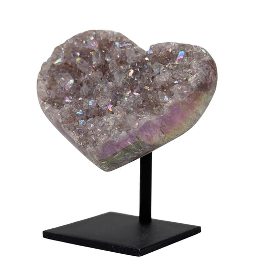 Titanium aura kwarts hart op standaard #1