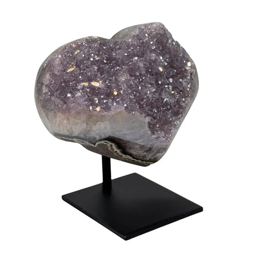 Titanium aura kwarts hart op standaard #2