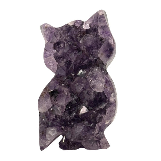 Amethist geslepen uil figuur