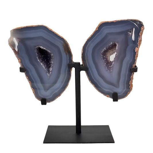 agaat vlinder geode op standaard #1