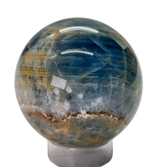 Onyx bleu - sphère - boule - 5,5 cm - #1