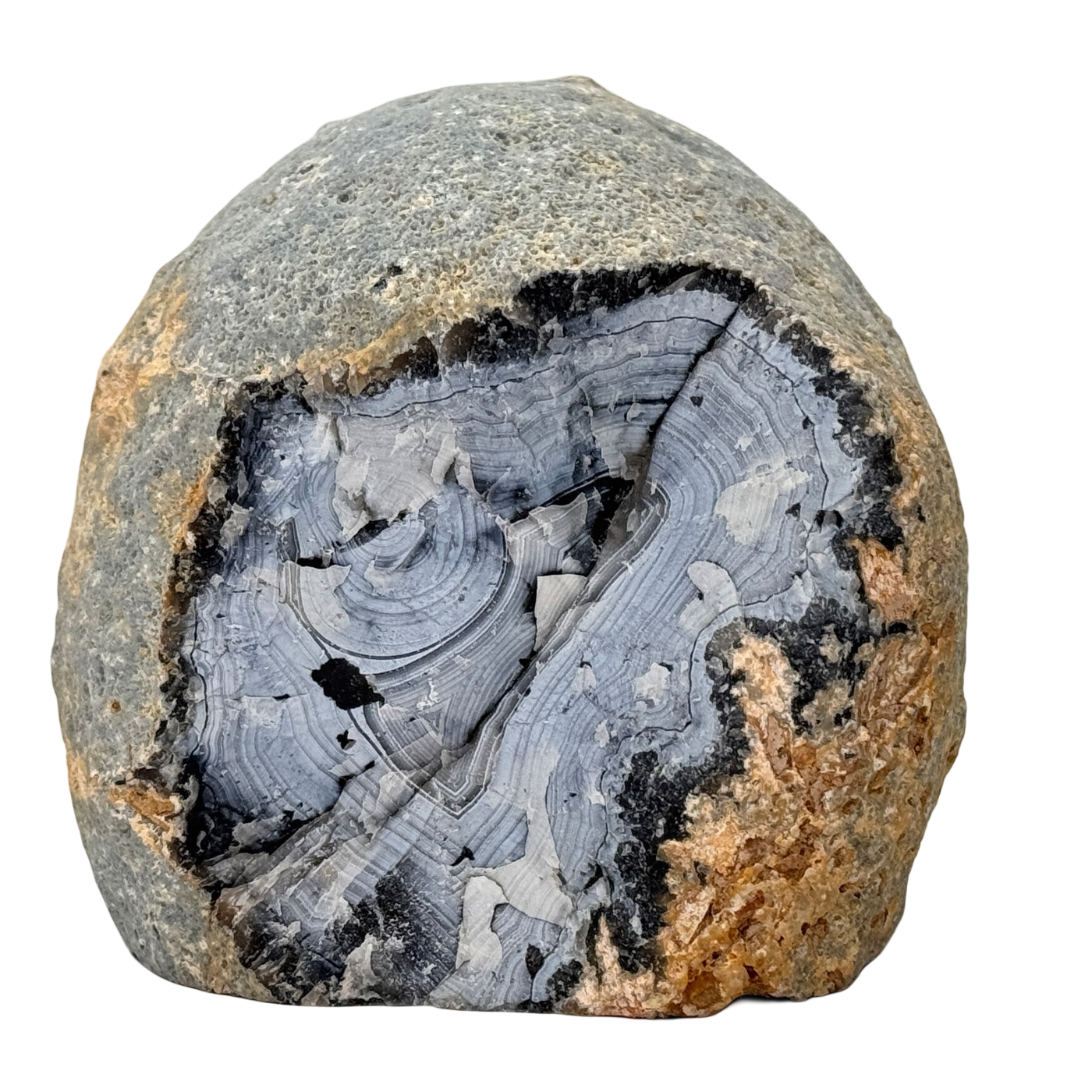 Géode d'agate druzy taillée base #1