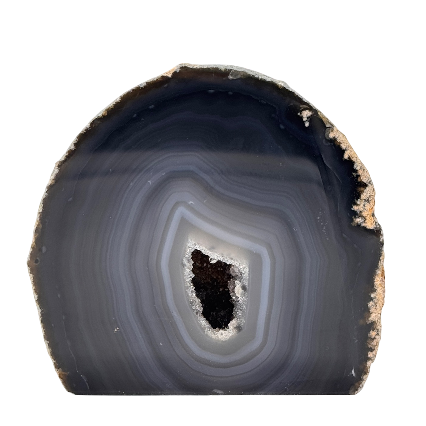 Géode d'agate druzy taillée base #1
