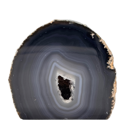 Géode d'agate druzy taillée base #1