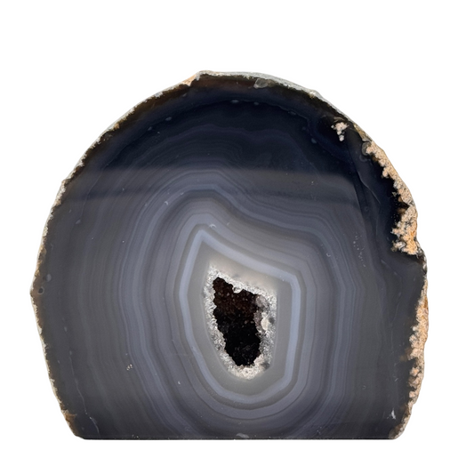 Géode d'agate druzy taillée base #1