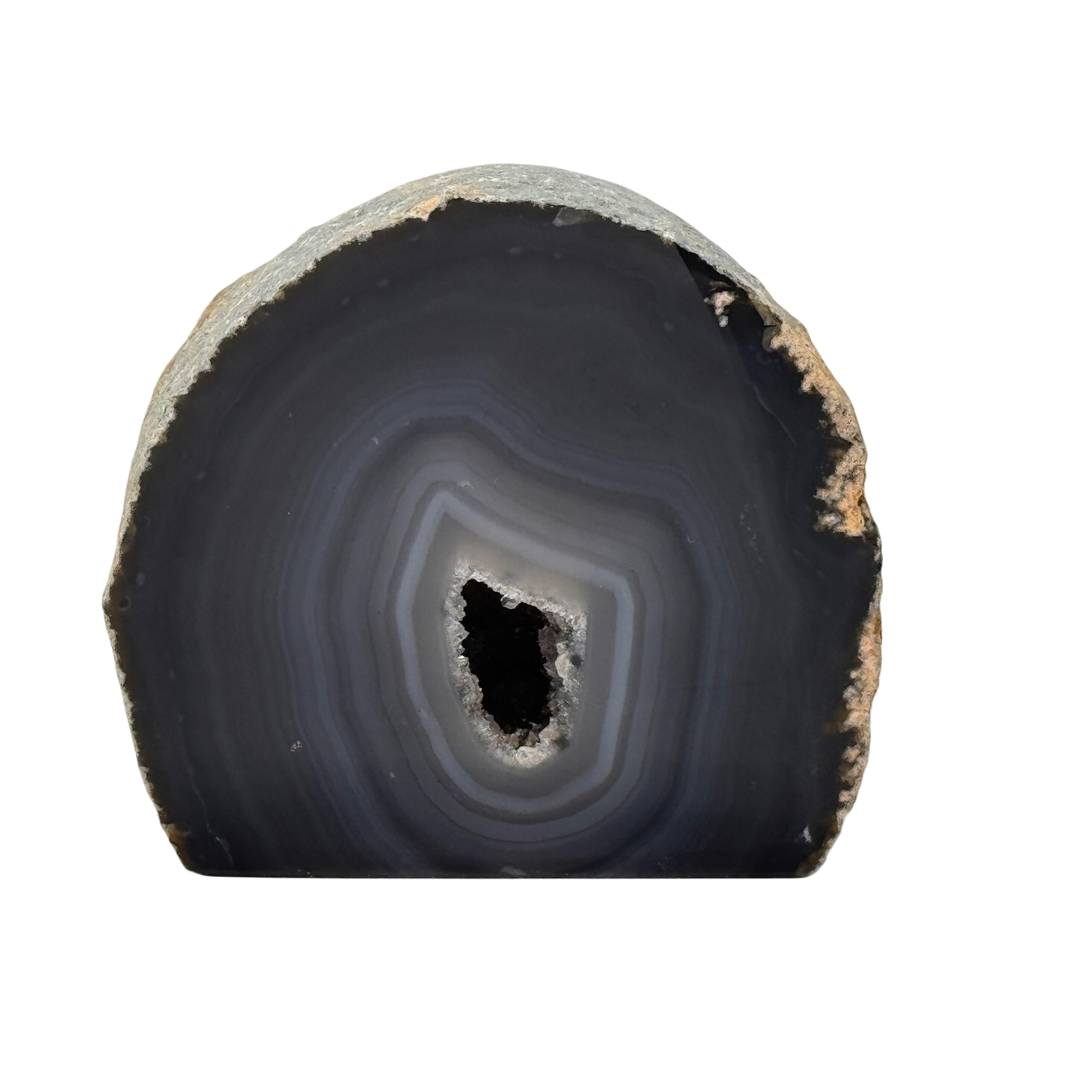 Géode d'agate druzy taillée base #1