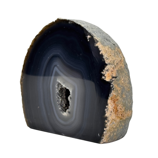 Géode d'agate druzy taillée base #1
