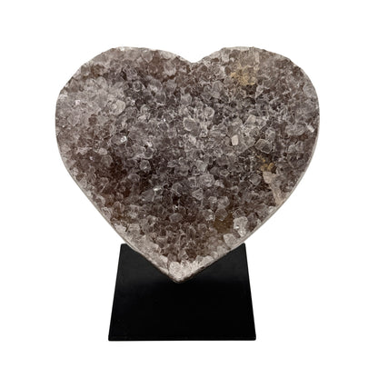 Agate en forme de coeur polie sur support #6 - 10 cm
