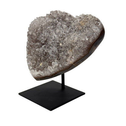 Agate en forme de coeur polie sur support #6 - 10 cm