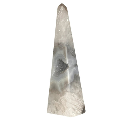 Obélisque d'agate avec druzy #1
