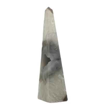 Obélisque d'agate avec druzy #1