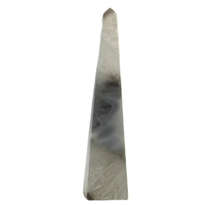 Obélisque d'agate avec druzy #1