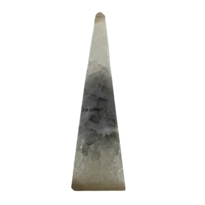 Obélisque d'agate avec druzy #1
