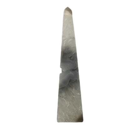 Obélisque d'agate avec druzy #1