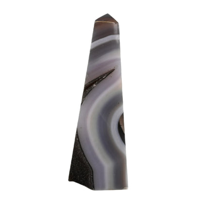 Agaat obelisk met druzy #3
