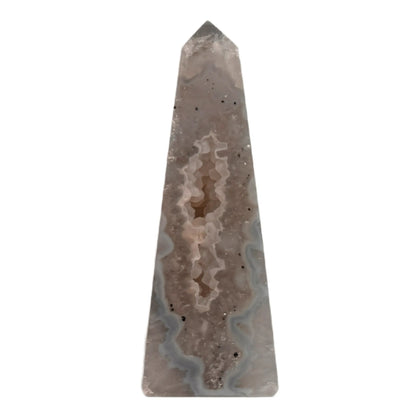 Agaat obelisk met druzy #4