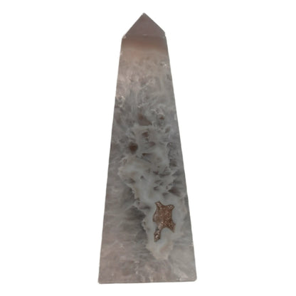 Agaat obelisk met druzy #4