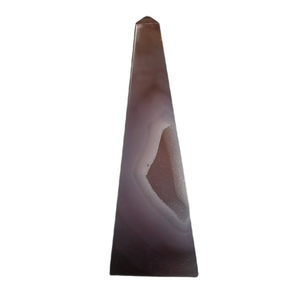 Agaat obelisk met druzy #5