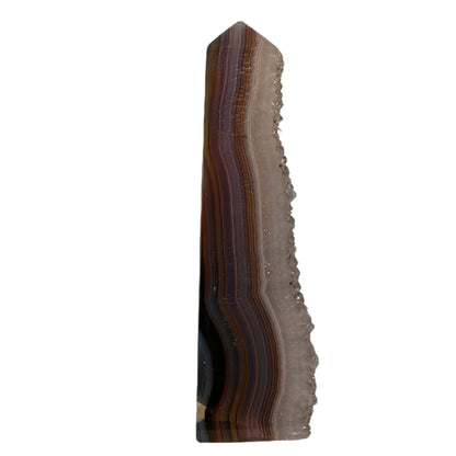 Obélisque d'agate avec druzy #6