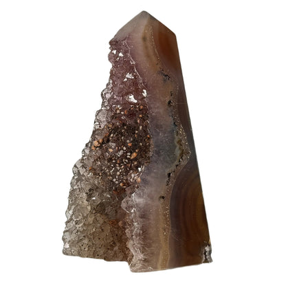 Obélisque d'agate avec druzy #7