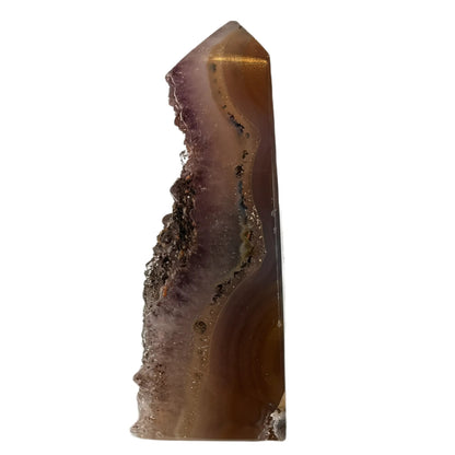 Obélisque d'agate avec druzy #7