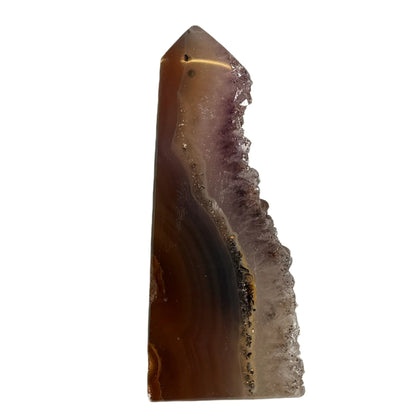 Obélisque d'agate avec druzy #7