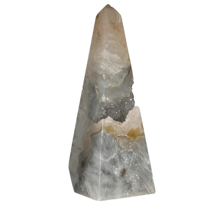 Obélisque d'agate avec druzy #8
