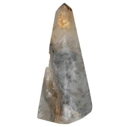 Obélisque d'agate avec druzy #8