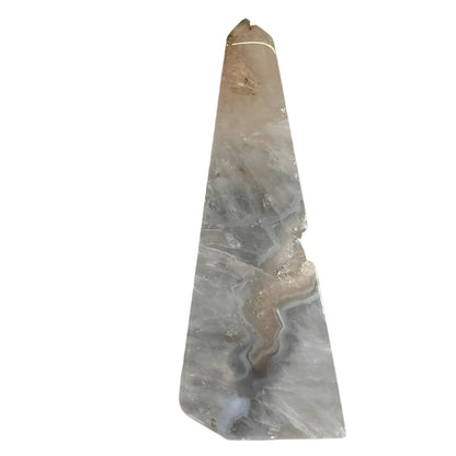 Obélisque d'agate avec druzy #8