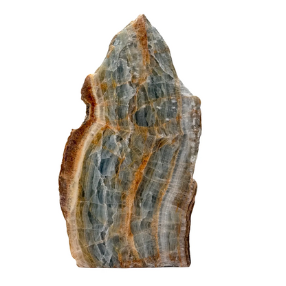 Onyx bleu - brut - semi-poli - base taillée - #1