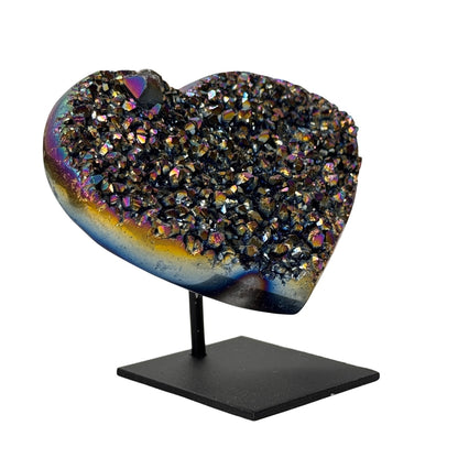 Titanium rainbow hart op standaard #1