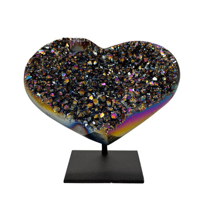 Titanium rainbow hart op standaard #1