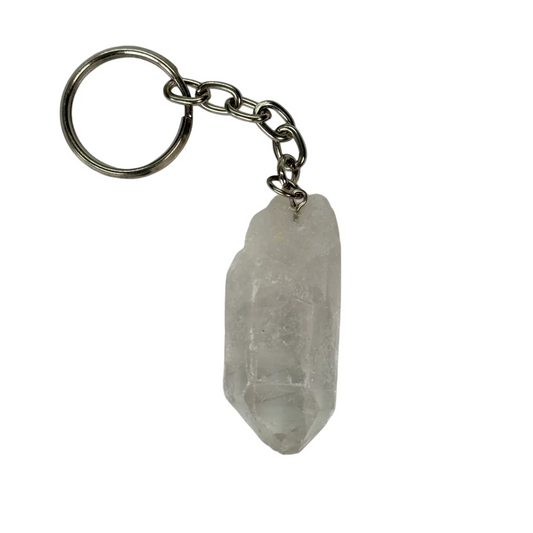Bergkristal sleutelhanger