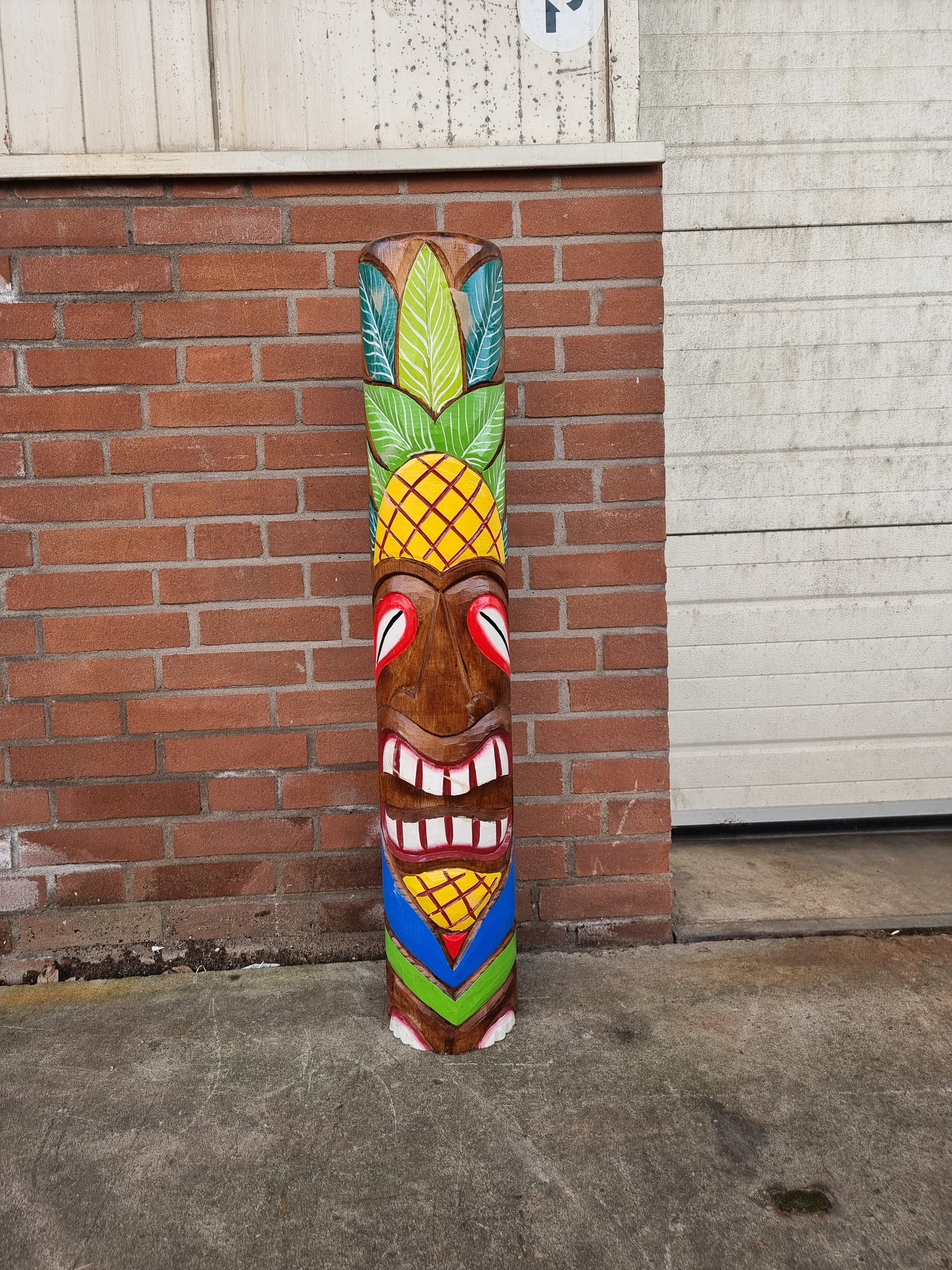 Tiki Totempaal - houten decoratie - Pineapple- 100 cm