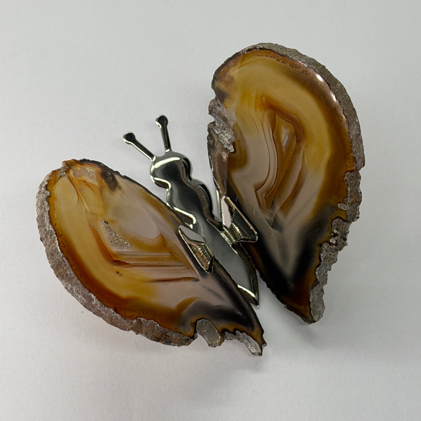 Decoratieve agaat vlinder met natuurlijke agaatvleugels