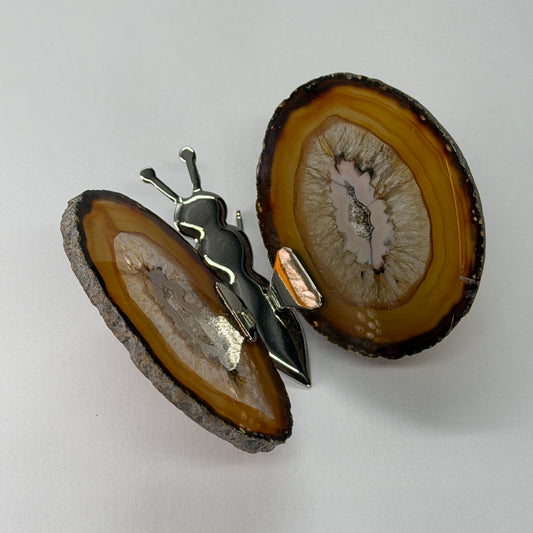 Decoratieve agaat vlinder met natuurlijke agaatvleugels