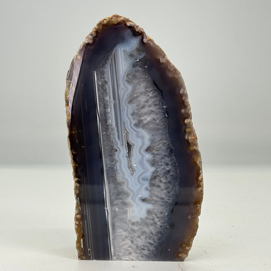 Agaat geode cut base 14 cm #16