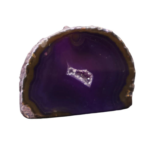 Prachtige paarse agaat geode uit Brazilië (Druzy) – klein formaat