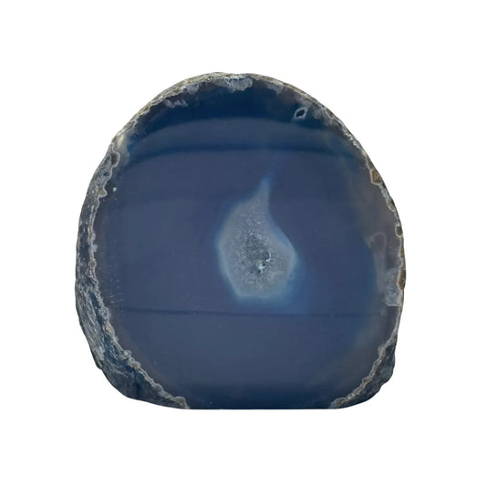 Agaat geode cut base blauw #17